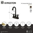 thumbnail image 4 of Kingston Brass KB3498AX Restoration Two-Handle 2-Hole Deck Mount Bar Faucet in Brushed Nickel, 4 of 5