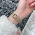 thumbnail image 5 of Leather Band Compatible for Apple Watch Bands Women 38/40/41/42mm Dressy Heart Design Slim Leather Strap with Adjustable Buckle Bracelet for iWatch Series 10/9/SE/8/7/6/5/4/3/2/1, Khaki, 5 of 9