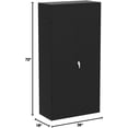 thumbnail image 3 of INTERGREAT Black Metal Storage Cabinet Doors, 72" Locking Steel Storage Cabinet with Shelves, Tall Metal Cabinet Lockable Steel Cabinets for Home Office, Garage, 3 of 10