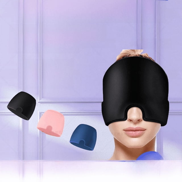 Mascarilla para la cabeza con compresa de hielo para dolores de cabeza, migrañas, compresa fría y caliente, cobertor para la cabeza con compresa fría, cobertor para la cabeza con gel, gorro de hielo