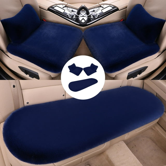 Yhmxh Car Accessories,Car Organizer 5 Sets Car Front Seat Cushion Soft Warm Faux Rabbit Winter Auto Seat Cover Plush Vehicle Seat Protector Pad With Non-Slip Backing Car Accessories