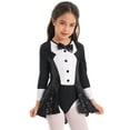 thumbnail image 3 of RUNQHUI Robe de Danse Ballet pour Filles Manches Longues Latin Samba Justaucorps Paillettes Patinage à Roulettes Noir 4, 3 of 7