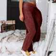 thumbnail image 5 of Sweatpants Women Casual Sweatpants Elastic High Waist Solid Color Fleece Thermal Full Length Winter Lounge Pants Warm Polyester Fabric M Work Pants Women, 5 of 7
