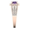 thumbnail image 3 of Halo Engagement Ring for Women - 1.83ct Simulated Alexandrite in 18K Rose Gold Promise Ring, 3 of 6