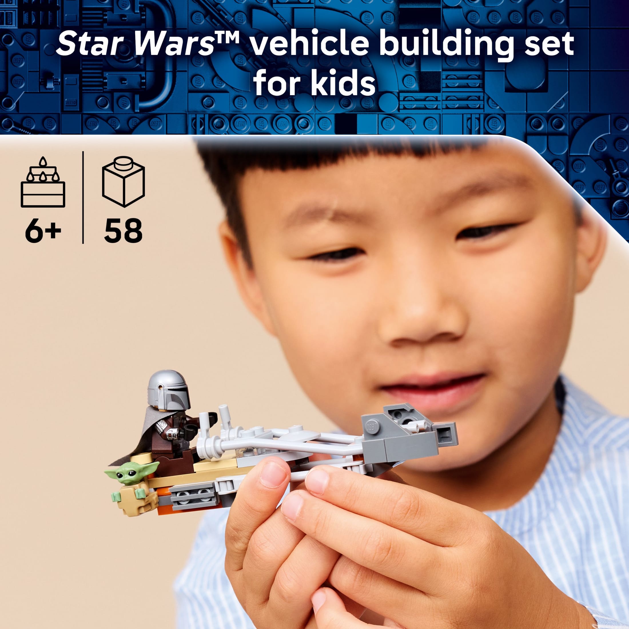 LEGO Star Wars La Moto Speeder de The Mandalorian y Grogu - Juguete de Construcción para Niños y Niñas, Mayores de 6 Años - Gran Regalo para Niños - Incluye 2 Figuras de Star Wars - 75436 3