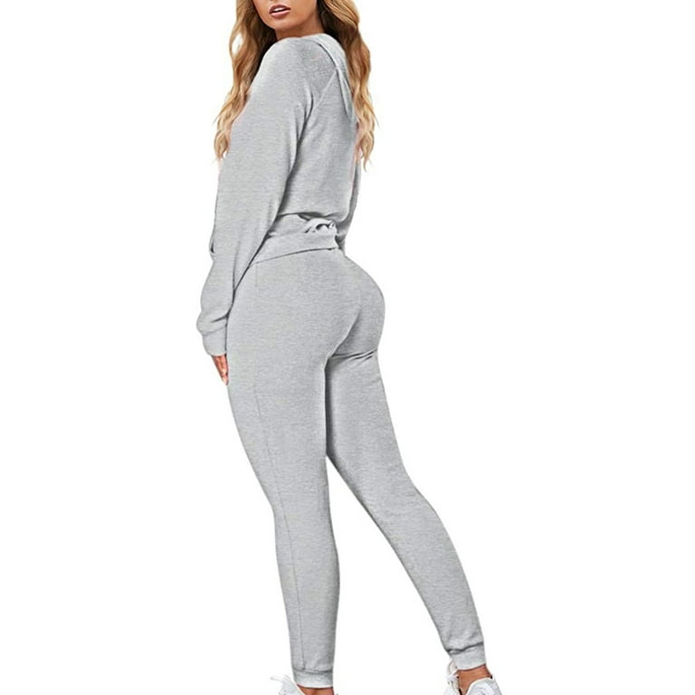 HSMQHJWE Outfit For Party Women Girls Interview Suit Sweatsuit Outfits  Piece Women 2 Casual Sport Pullover Sweatpants Hoodie Outfits Women Suits 