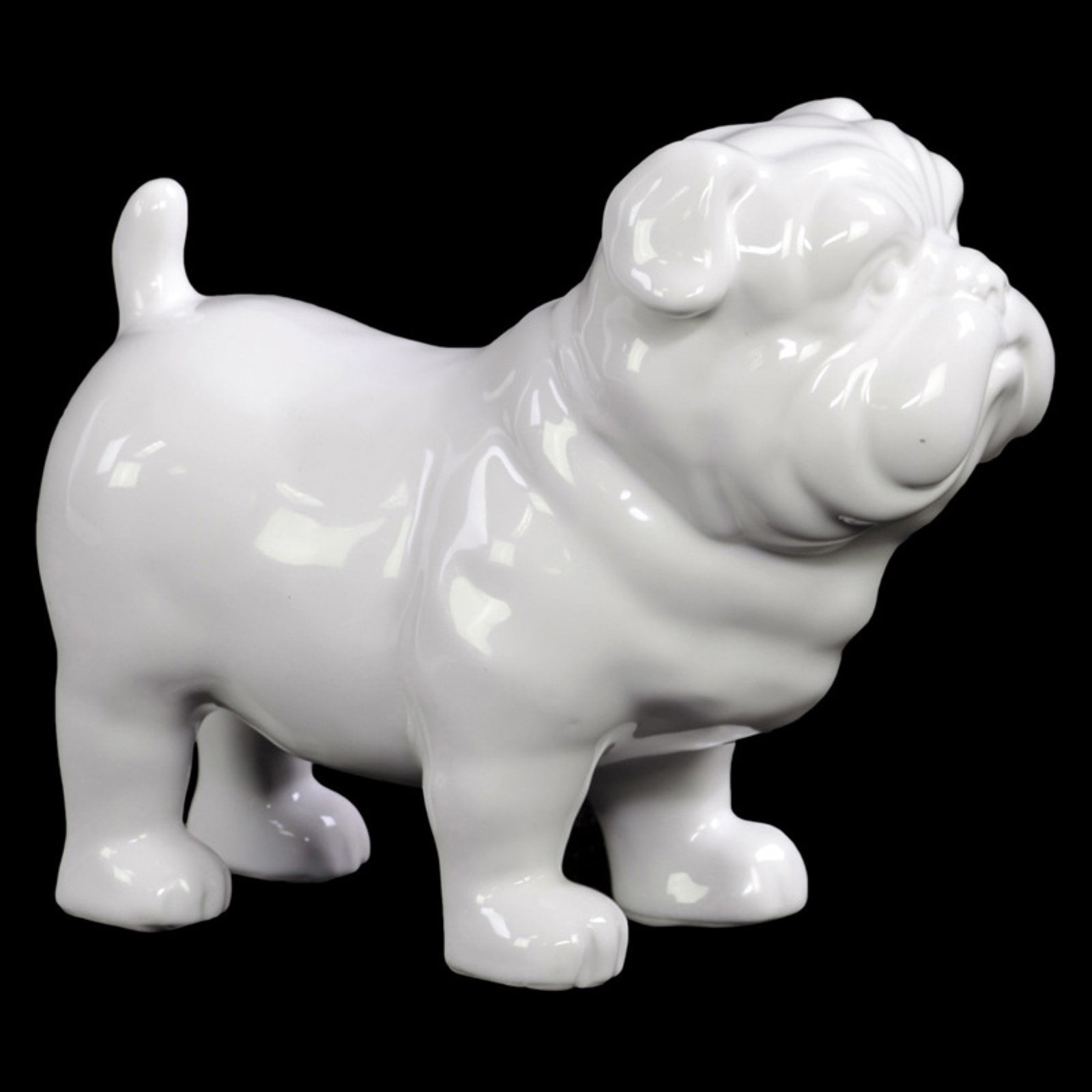 Urban Trends Collection Ceramic Dog Figurine, Gloss Finish, White