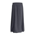 thumbnail image 3 of cocolona Skirts for Women Summer Casual Loose Elastic Waist Long Skirts Beach Vacation Pleated Flowy Skirts with Pockets Gray S, 3 of 5