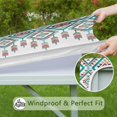 thumbnail image 6 of Multicolor Ethnic Geometric Border Pattern Square Fitted Tablecloth with Elastic Edge,Square Table Cover,Washable Elastic Table Cover for Home Kitchen Party Decor 34"x34", 6 of 6
