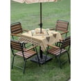 thumbnail image 4 of Outdoor Tablecloths with Umbrella Hole & Zipper, Beige Khaki Boho 54x54 Inch Square Tablecloths, Vintage Ethnic Tribe Abstract Art Retro Waterproof Table Cloth, Patio/Pool/Picnic Table Covers, 4 of 8