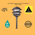 thumbnail image 5 of Best Pro Lighting Low Voltage Landscape Light BPL302 Pagoda Cast Aluminum 3 Tier Black, 5 of 9