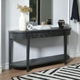 thumbnail image 2 of GZXS Vintage Classic Carved Wood Console Table with 2 Drawers & Lower Storage Shelf, for Living Room, Foyer, Entrance, 59.2"L x 14.2"W x 31.5"H, Black, 2 of 8