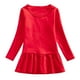 thumbnail image 1 of Odeerbi Niñas Primavera Otoño Manga Larga Vestido Volantes Vestido Algodón Color Sólido Cuello Redondo Suelto Vestido Cola de Pez, 1 of 3