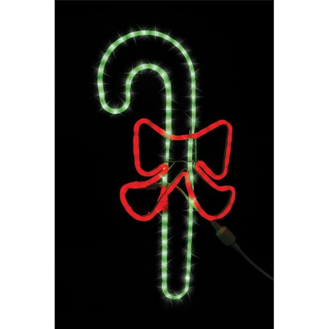 Celebrations 9737594 LED Candy Cane with Red Bow, Green & Red