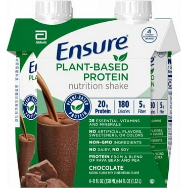 Ensure Chocolate Plant-Based Protein Nutrition Shake - 11 fl oz - 4 bottles