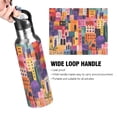 thumbnail image 4 of Yayeee 20oz Insulated Water Bottle Double Wall Stainless Steel with Flip Straw Lid, Art Buildings, 4 of 7