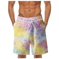 thumbnail image 1 of Aayomet Short de Bain Décontracté pour Hommes, Pantalon de Sport Imprimé avec Poches (Jaune, TG), 1 of 4