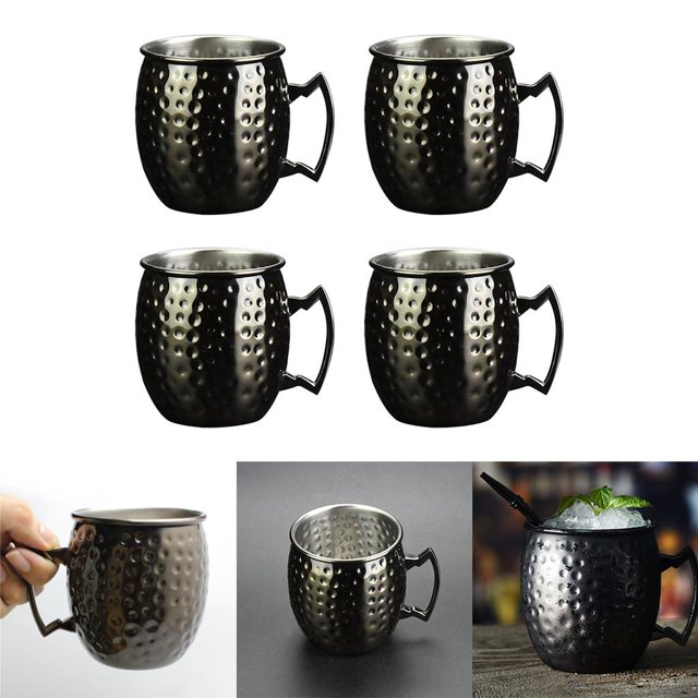 Tazas de acero inoxidable BLESIY 4 Tazas de Cobre Premium 530ml Moscow Mule Mug