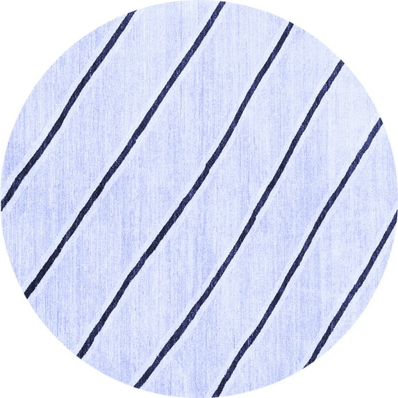 Ahgly Company Indoor Round Solid Blue Modern Area Rugs, 3' Round