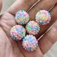 thumbnail image 4 of 10 cuentas de 20 mm con agujeros grandes, brillantes, coloridas, para joyería, fabricación de joyas, bolígrafos, llaveros, collares, redondas y brillantes., 4 of 6