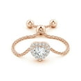 thumbnail image 2 of ANGARA Lab Grown Heart-Shaped Diamond Bolo Ring with Halo for Women in 14K Rose Gold (Size-4mm| Color-F-G| Clarity-VS) | April Birthstone, Anniversary, Jewelry Gift for Women | Lab-Grown Diamond Ring, 2 of 6