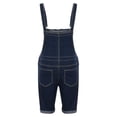 thumbnail image 5 of Hombres Casual Moda Sólido Pecho Bolsillo Denim Pantalones Cortos Rasgados Tipo Recto Monos, 5 of 5