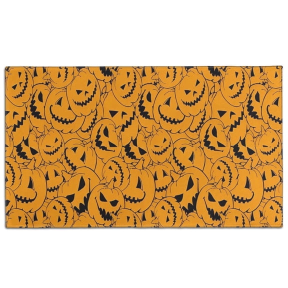Halloween Pumpkin Pattern Door Rugs,Washable Non Slip Door Mats Indoor,Decorative Door Mats,Entry Mat Indoor for Entrance,Bedroom,Kitchen,Bathroom,17"x30"