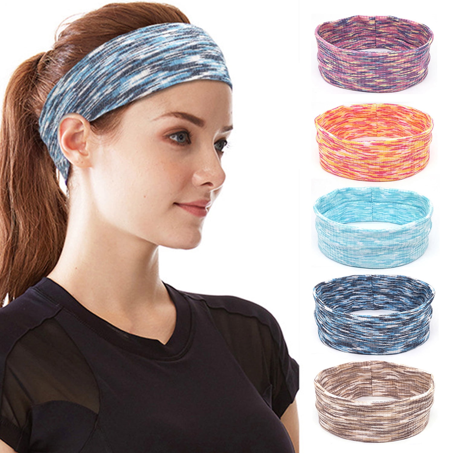 Sedex - 5 Pack Workout Headbands for Women Non Slip Yoga Running Sport ...