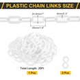 thumbnail image 2 of Plastic Chain Links, 1.9-Inch 25 Foot Barrier Chain with S-hooks, White, 2 of 7