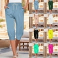 thumbnail image 2 of Yuanlook Womens Drawstring Waist Capri Jogger Pants with Pockets Casual Trousers Size S-XXL, 2 of 6