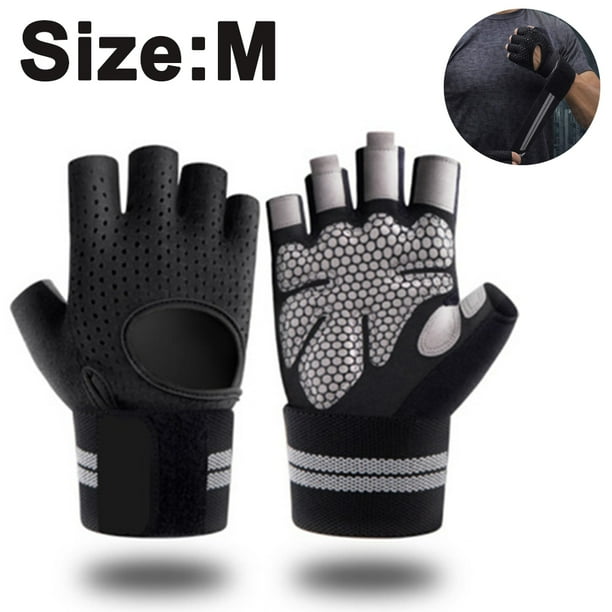 Guantes de levantamiento de pesas para gimnasio con muñequera para hombres y mujeres, protección completa de la palma para levantamiento de pesas, entrenamiento, fitness, colgar, dominadas Zhivalor Protección Deportiva