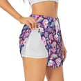 thumbnail image 1 of Balery cartoon rainbow Skull Pantalones cortos deportivos para mujer con forro y dos bolsillos, elásticos, para entrenamiento, gimnasio, yoga-XX-Large, 1 of 7