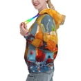 thumbnail image 2 of Daiia Refreshing Fruit Infused Drinks Pattern Women's Fashion Hoodies & Sweatshirts with Kangaroo Pocket Hooded Sweatshirt with Eye-catching Drawstrings-Large, 2 of 7