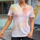 thumbnail image 3 of Gibobby Camisetas Mujer Manga Corta Mujeres Casual Tie Dye Gradient Printing Mangas Cuello redondo Camiseta suelta Blusa Tops(Naranja,M), 3 of 4