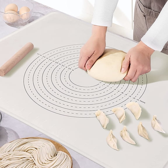 Silicone Baking Mat Extra Large Non-stick Baking Mat With High Edge, Food Grade Silicone Dough Rolling Mat For Making Cookies, Macarons, Multipurpose Mat, Countertop Mat, Placemat (16"X24")
