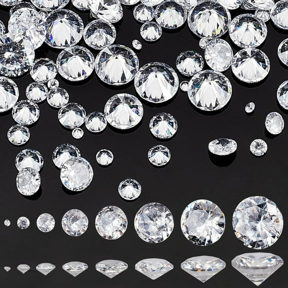 1 Box Clear Cubic Zirconia 160Pcs 8 Sizes CZ Stones Faceted Pointed Back Cabochons Diamond Small Loose Stone Beads for Nail Art Craft Earring Ring Jewellery DIY Craft Making 1 2 3 4 5 6 7 8mm