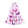 thumbnail image 5 of Abcomgle Cute Sundresses Dresses for Girls 10-12 Casual Halter Neck Sleeveless Girls Dresses Butterfly Sundresses Flare A-line Swing Dresses 7-8 Years,Purple Pink, 5 of 7