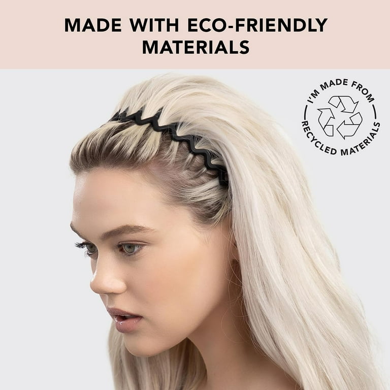 LuckySunDecorQZ Recycled Plastic Classic 90s Wavy Headband, Off
