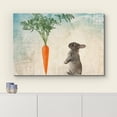 thumbnail image 3 of HFDF Canvas Print Wall Art Rabbit with Carrot on Abstract Blue Background Animals Wildlife Digital Art Realism Rustic Scenic Nature Colorful for Living Room, Bedroom, Office - 20x16inch Framed, 3 of 5
