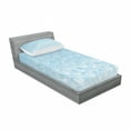 thumbnail image 3 of Ambesonne Abstract Fitted Sheet & Pillow Sham Set, Spiral Circles Dots, Queen, Pale Blue, 3 of 3
