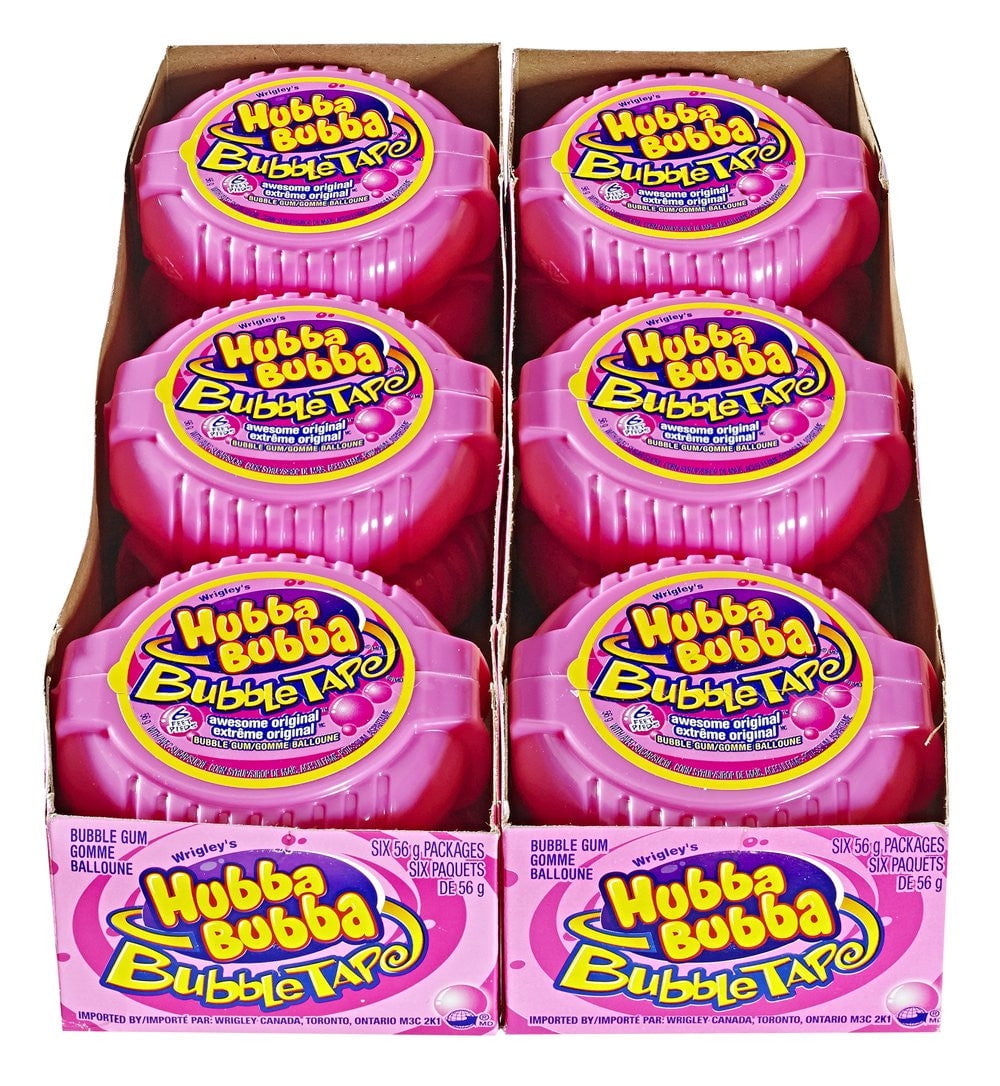 Hubba Bubba Bubble Tape, Awesome Original, 6 Feet of Gum, (12pk)