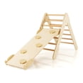 thumbnail image 2 of Wooden Climbing Triangle Set, 3-in-1 Triangle Climber with Ramp & Slide - Indoor Montessori Toys for Toddlers, Kids Gymnastics Training, Birch & Beech Wood, 2 of 9