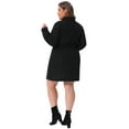 thumbnail image 3 of Agnes Orinda Women's Plus Size 2 Piece Corduroy Button Down Peplum Shirts and Elastic Waist A Line Mini Skirt Set with Pockets 1X Black, 3 of 7