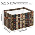thumbnail image 4 of Yayeee 2 Pack Canvas Storage Basket with Handles for Shelves Fabric Bins Closet Organizer, Beige Geometric, 4 of 8