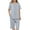 Gray, variant on MecTo Womens Pajama Sets Cotton Pj Set Short Sleeve Top with Capri Pants Sleepwear 2 Piece Lounge Set