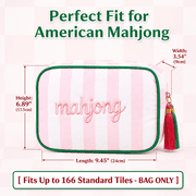 HKJUNFEI Mahjong Tile Bag with Stylish Embroidered Design Resists Dust Scratches Secure Smooth Zipper for Traveling Game Night