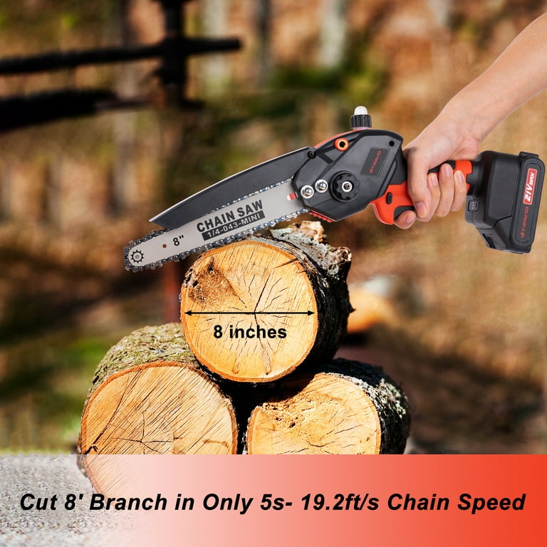 20-Volt 6-Inch Mini Chainsaw with Battery and Charger - Black