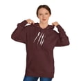thumbnail image 3 of Effete Feline Claw Marks Scratch Unisex Hooded Sweatshirt, 3 of 4