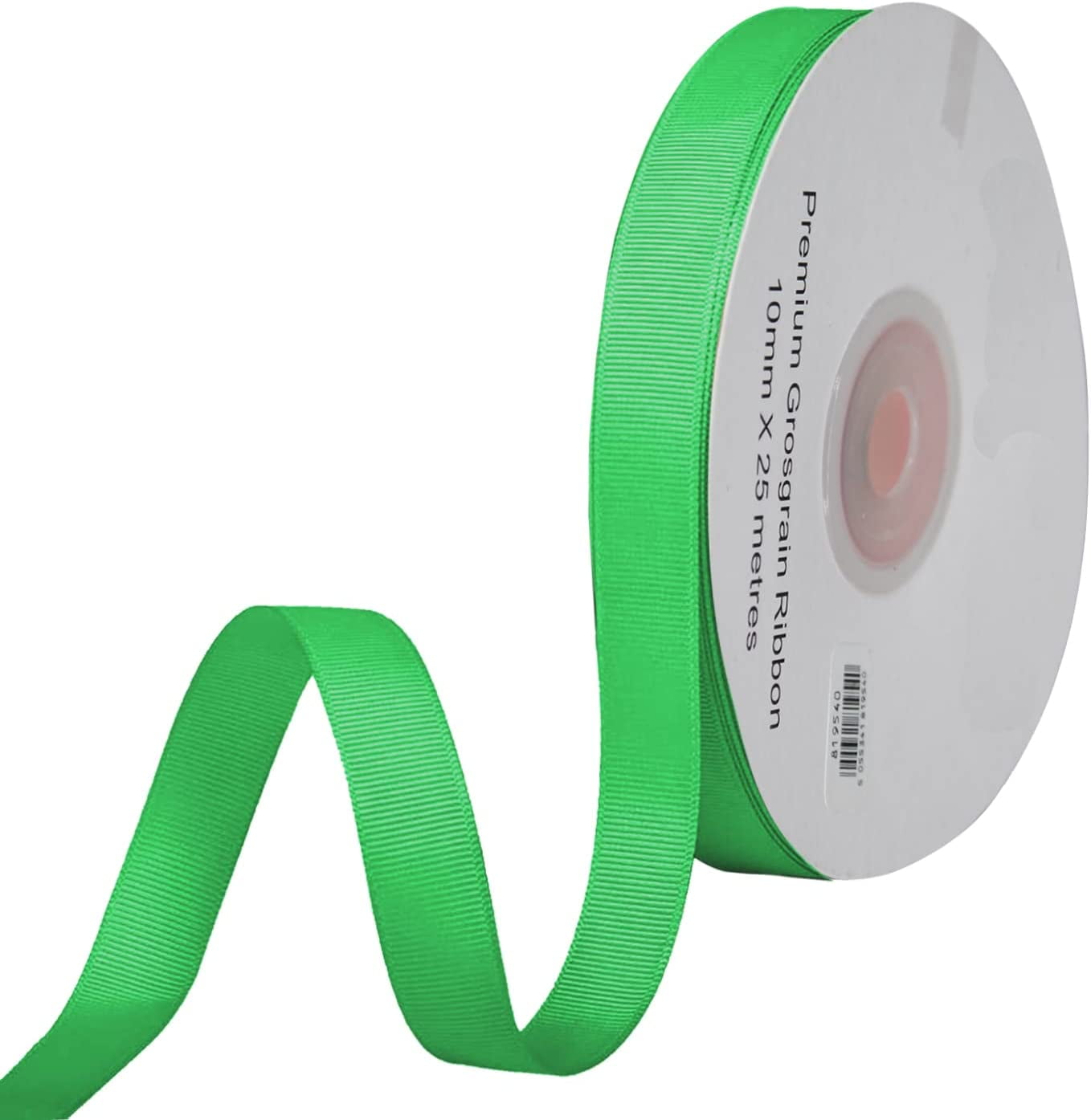 Trimming Shop 10mm Emerald Green Grosgrain Ribbon 25 Metres Solid