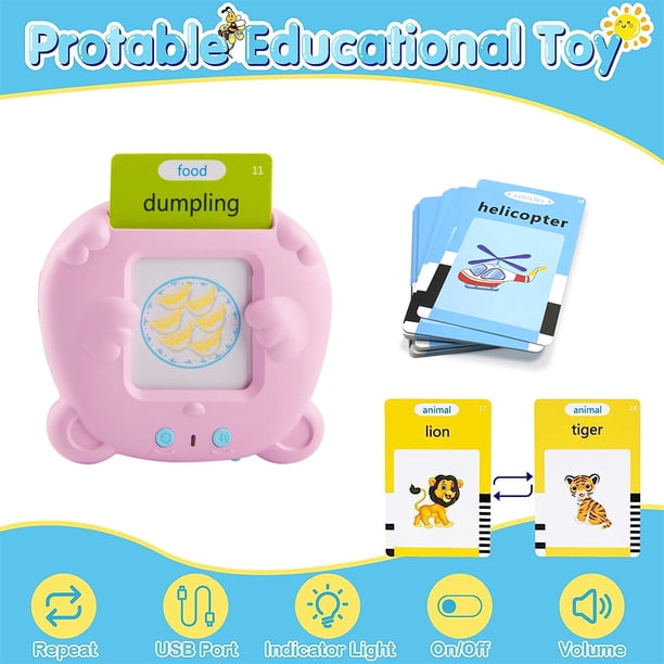 Aprende palabras en inglés juguetes educativos portátiles para niños actividad interactiva regalo Likrtyny Libre de BPA